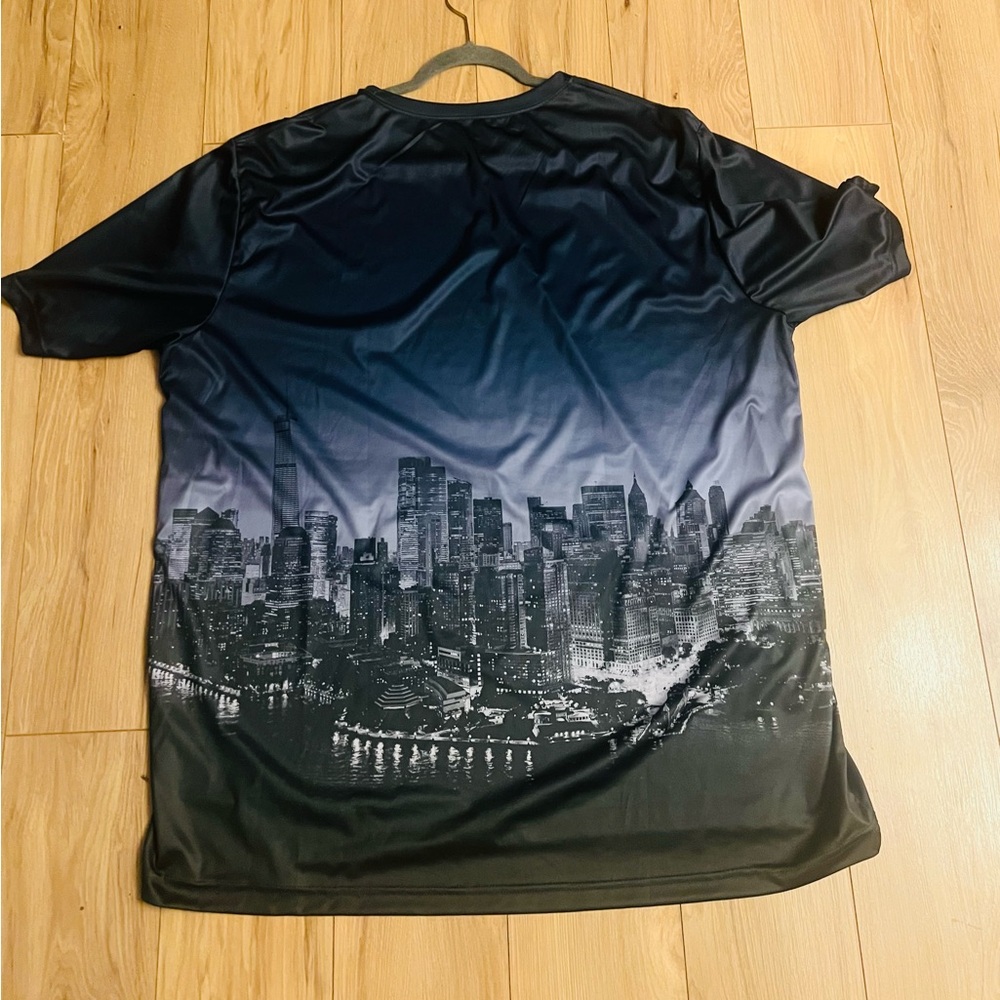 Black and Gray Cityscape T-Shirt
